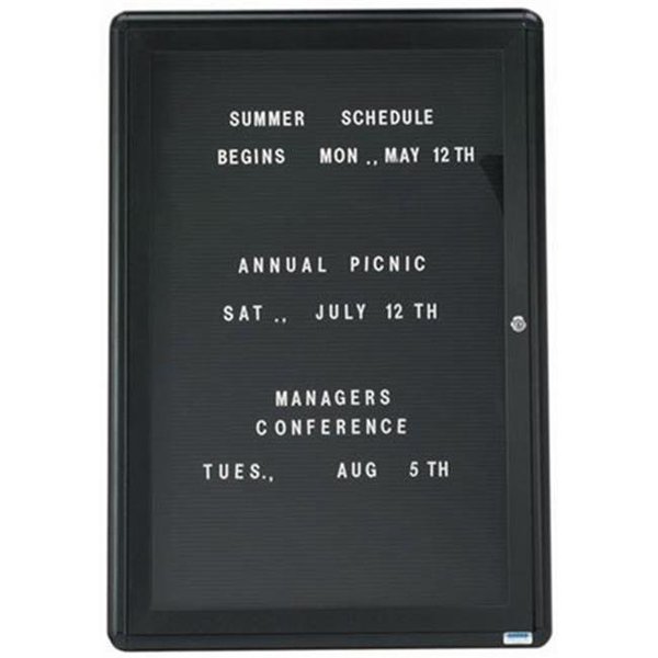 Aarco Aarco Products RAD3624BU 1-Door Design Enclosed Letter Board - Graphite RAD3624BU